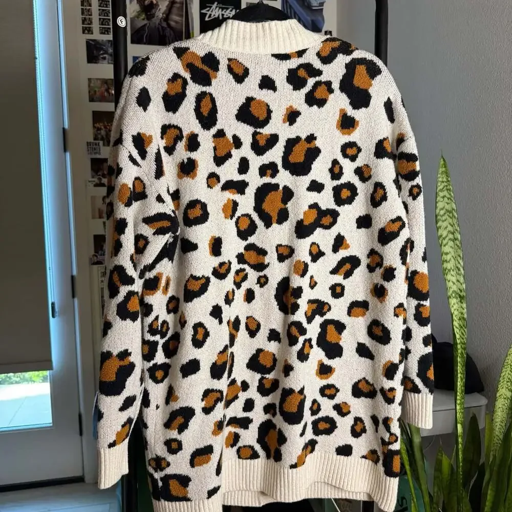 Ladies Leopard Cardigan Sweaters